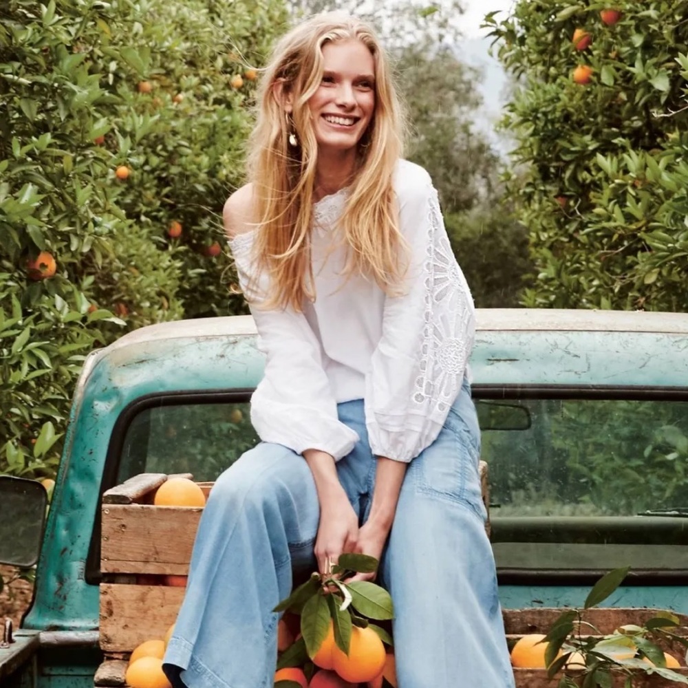 NWT Anthropologie Cadena Peasant Off The Shoulder Blouse by Leifsdottir XXS